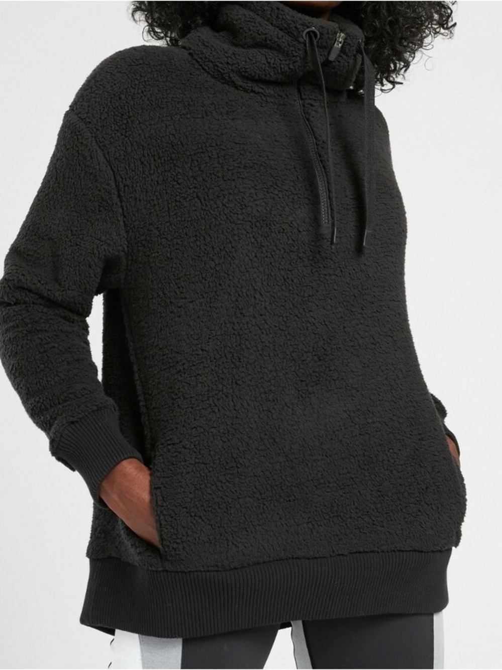 Athleta Black Tulu Sherpa Pullover